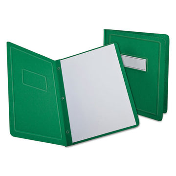 Oxford™ Title Panel And Border Front Report Cover, Three-prong Fastener, 0.5" Capacity, 8.5 X 11, Light Green-light Green, 25-box freeshipping - TVN Wholesale